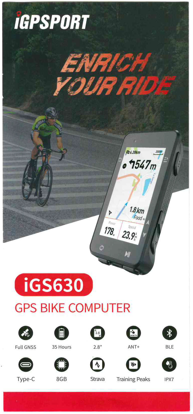 Flyer iGPSPORT iGS630 GPS fietscomputer