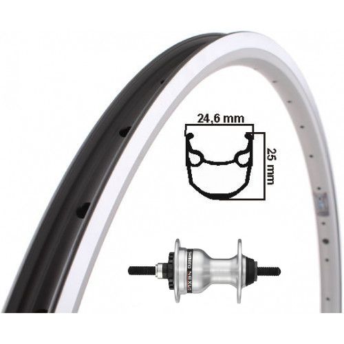 Kgs voorwiel 28 inch (622) velg zilver rollerbrake vaste as