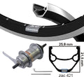 Kgs Achterwiel 28 inch (622) zac421 zwart/zilver nexus 3 remnaaf