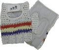 Hzb crochet fiets / fitness handschoen wit/blauw/rood maat xl