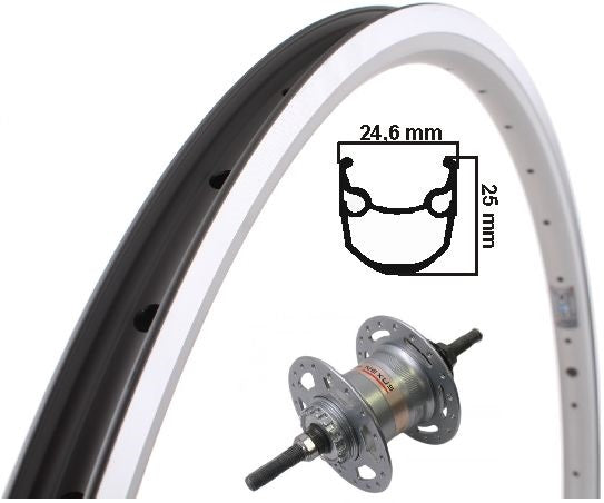 Kgs achterwiel 28 inch (622) velg zilver nexus 3 rollerbrake