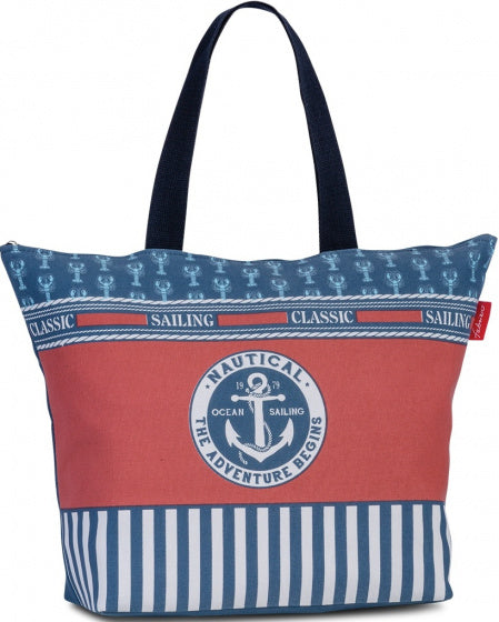 shopper Anker 32 liter polyester rood/blauw