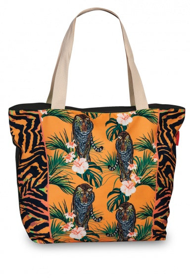strandtas 30 liter tijger oranje
