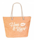 strandtas Hugs Kisses dames 41 liter polyester oranje