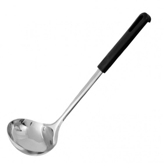 fackelmann food and more soeplepel 30 cm zwart pp rvs