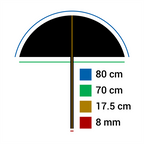 Falcon Eyes Flitsparaplu UR-32G Goud Wit 80 cm