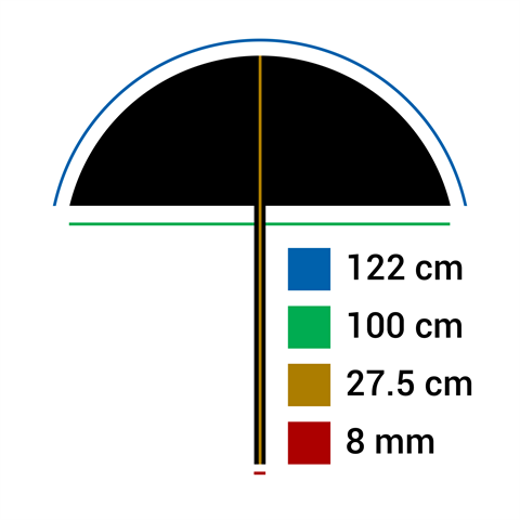 Falcon Eyes Flitsparaplu UR-48SL Sunlight/Zwart 122 cm