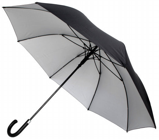 Falcone Golfparaplu 93 x 120 cm polyester/fiberglass zwart/zilver