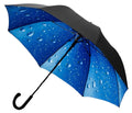 golfparaplu druppels 120 cm polyester zwart/blauw
