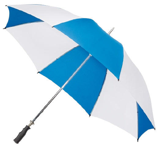 golfparaplu handopening 120 cm wit/blauw