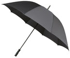 golfparaplu Windproof handopening 130 cm grijs