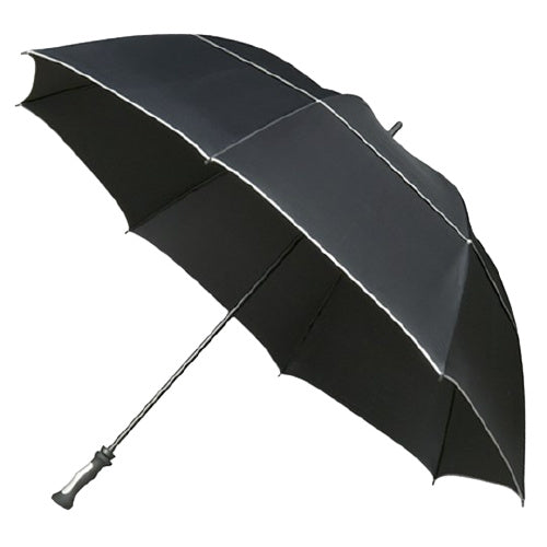 Falcone Golfparaplu XXL met reflecterende rand 140 cm zwart