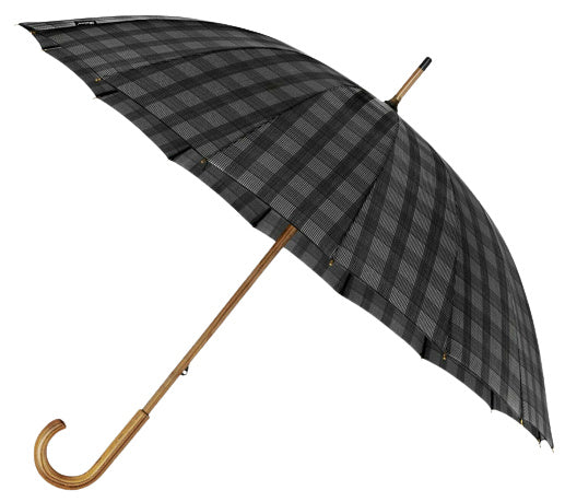paraplu 89 x 105 cm polyester/fiberglass zwart/grijs