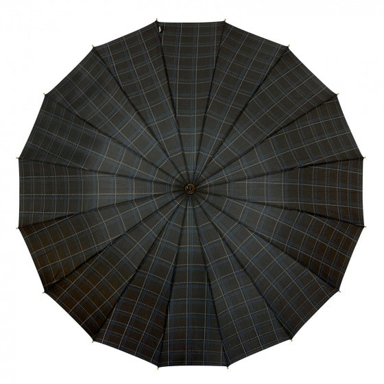 paraplu 89 x 105 cm polyester/fiberglass zwart/blauw