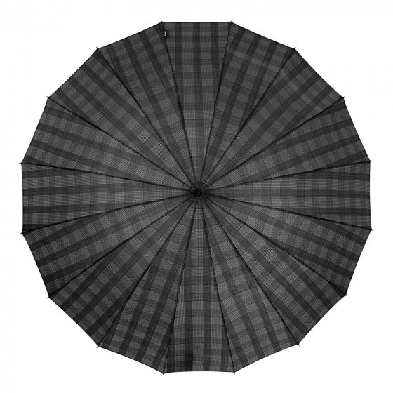 paraplu 89 x 105 cm polyester/fiberglass zwart/grijs