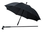 wandelstokparaplu handopening 102 cm polyester zwart