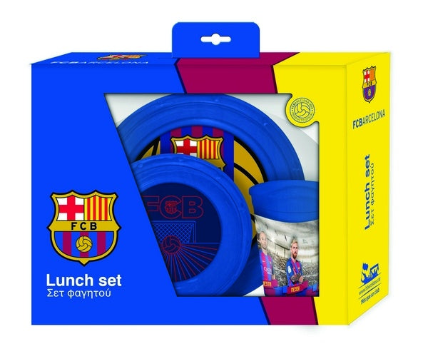 eetset blauw FCB 3-delig
