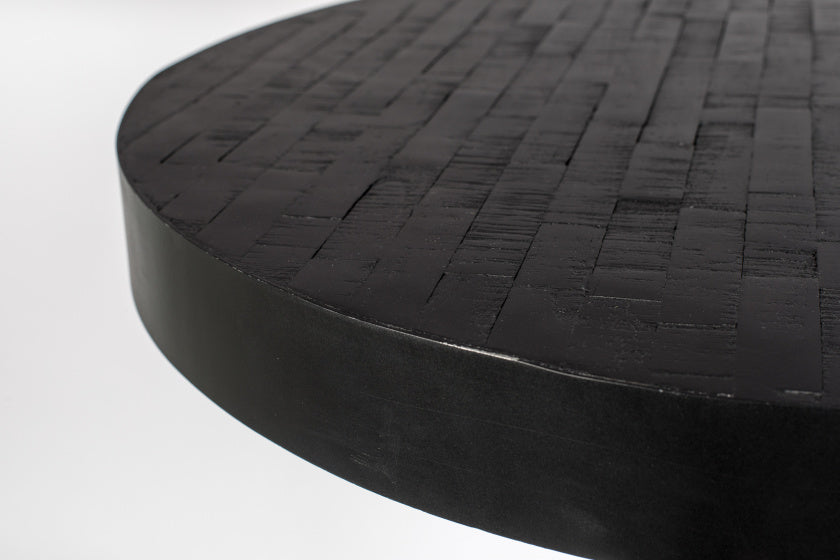 bartafel Maze Round 93 x 75 cm hout/staal zwart