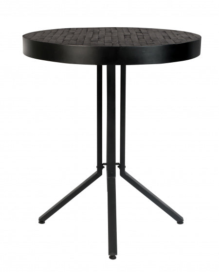 bartafel Maze Round 93 x 75 cm hout/staal zwart