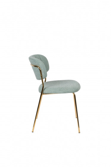 eetkamerstoel Jolien 79 x 56,5 x 49 cm groen/goud