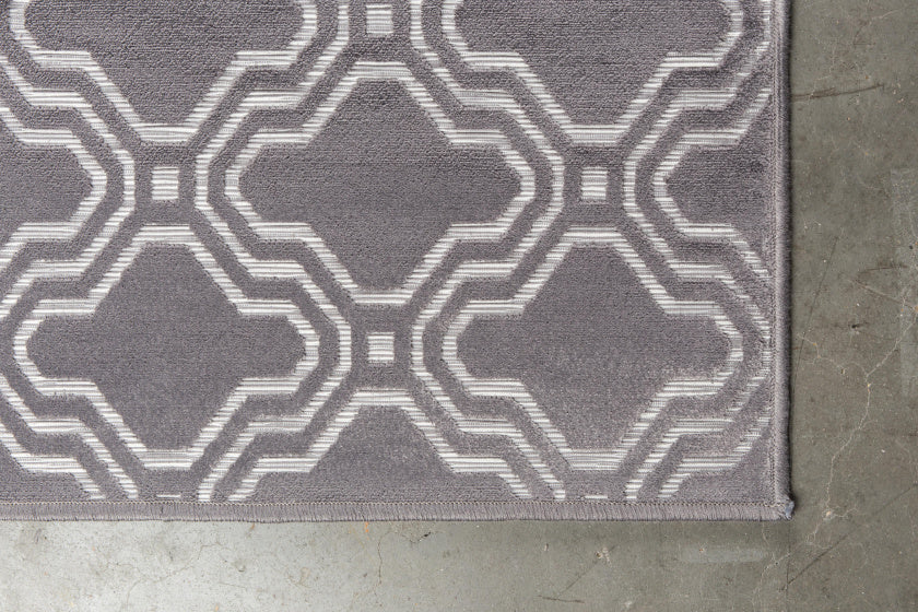vloerkleed Feike 160x230 cm viscose/polykatoen grijs/wit