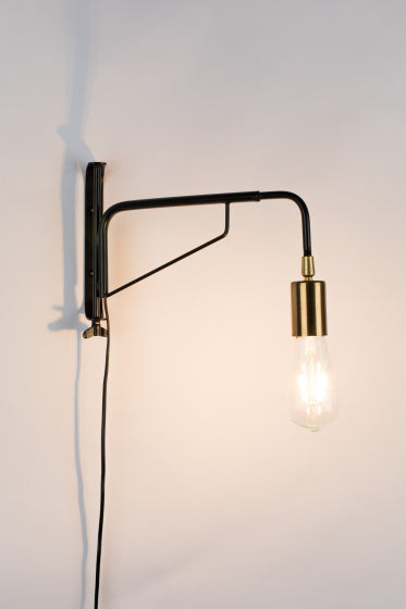 Feliz lifestyle Wandlamp Lasse 23,5 x 4 x 38 cm staal zwart