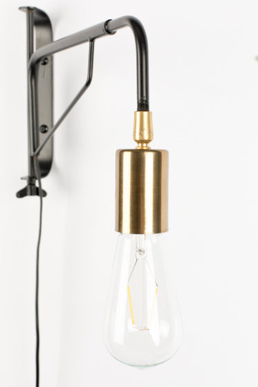 Feliz lifestyle Wandlamp Lasse 23,5 x 4 x 38 cm staal zwart