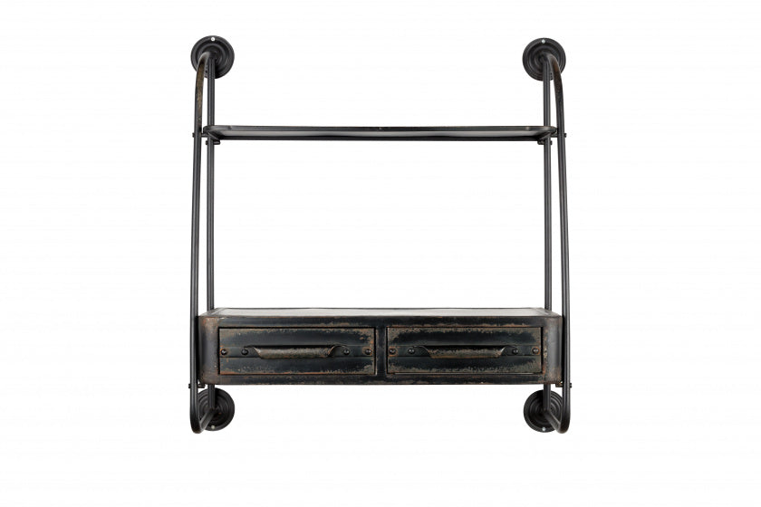 wandrek Feng 81 x 85,5 cm staal donkergrijs/roestbruin