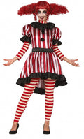 kostuum clown dames polyester rood/wit mt 44/46