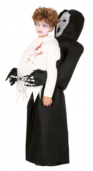 verkleedpak horror polyester zwart maat 128/134