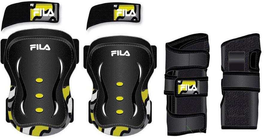 Fila Beschermingsset FP skate zwart/geel maat XXS