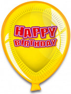 ballonnen Happy Birthday 23 cm karton 6 stuks