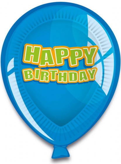 ballonnen Happy Birthday 23 cm karton 6 stuks