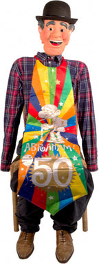 opblaaspop Abraham of Sarah 50 jaar 130 cm wit