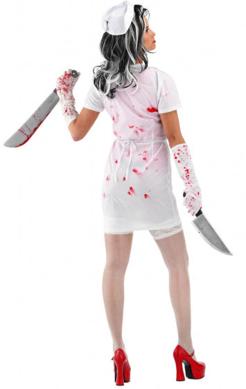 verkleedjurken Zombie Verpleegster polyester wit mt S/M