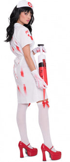 verkleedjurken Zombie Verpleegster polyester wit mt S/M