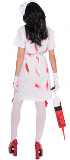 verkleedjurken Zombie Verpleegster polyester wit mt S/M