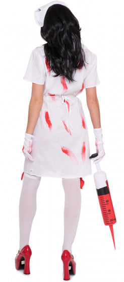 verkleedjurken Zombie Verpleegster polyester wit mt S/M