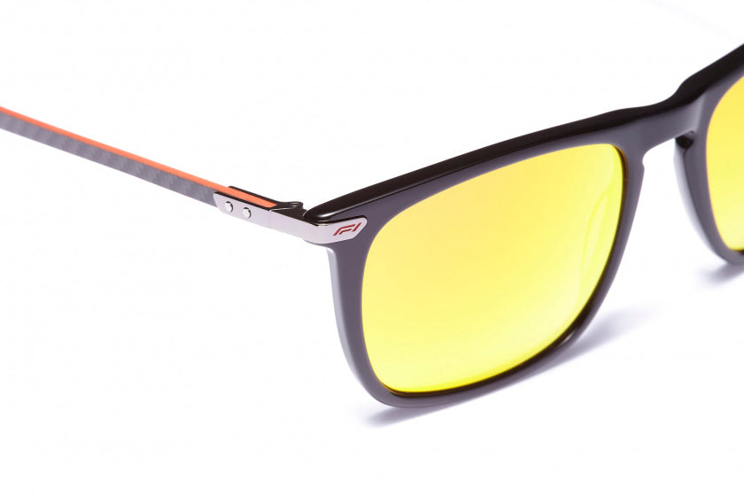 Formula Zonnebril unisex rechthoekig cat.4 zwart/oranje