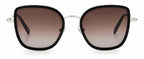 zonnebril 2104/G/S dames cat.3 vierkant staal zilver/bruin