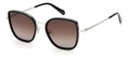 zonnebril 2104/G/S dames cat.3 vierkant staal zilver/bruin