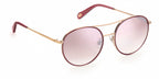 Fossil Zonnebril Fos 2100/G/S dames rond staal roze/bruin