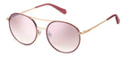 Fossil Zonnebril Fos 2100/G/S dames rond staal roze/bruin