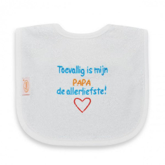 slabber papa de allerliefste junior 40 cm katoen wit