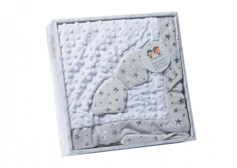 babydeken bolletjes 80 x 110 cm wit