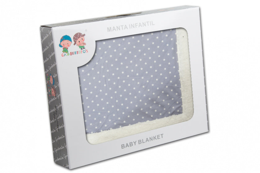 babydeken Star junior 80 x 110 cm polyester grijs