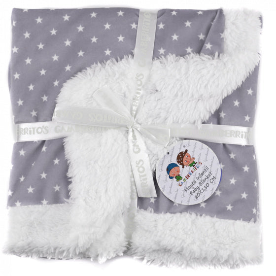 babydeken Star junior 80 x 110 cm polyester grijs