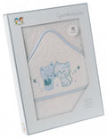 badcape Katjes 100 x 100 cm katoen wit/blauw