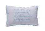 decoratiekussen Jesusito de mi vida 30 cm wit/blauw