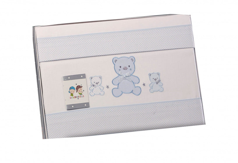laken set blauw beren 3-delig middel